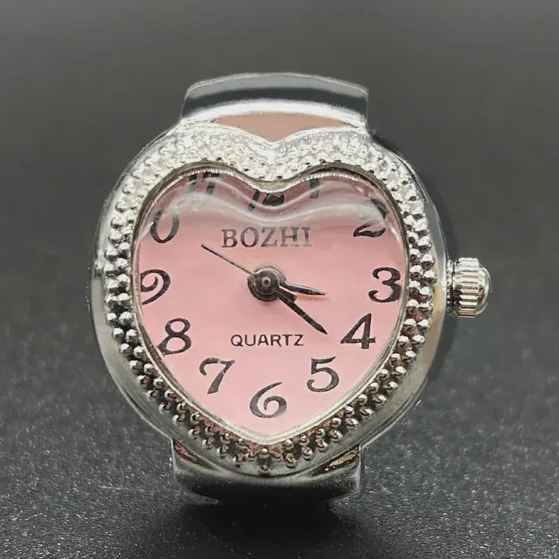 Heart Shape Silver Watch Ring 'Cassandra'