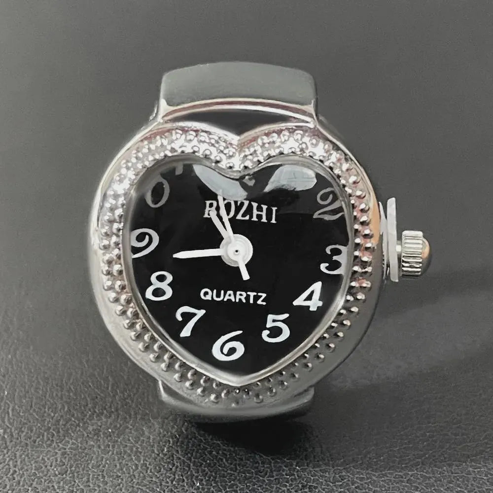 Heart Shape Silver Watch Ring 'Cassandra'